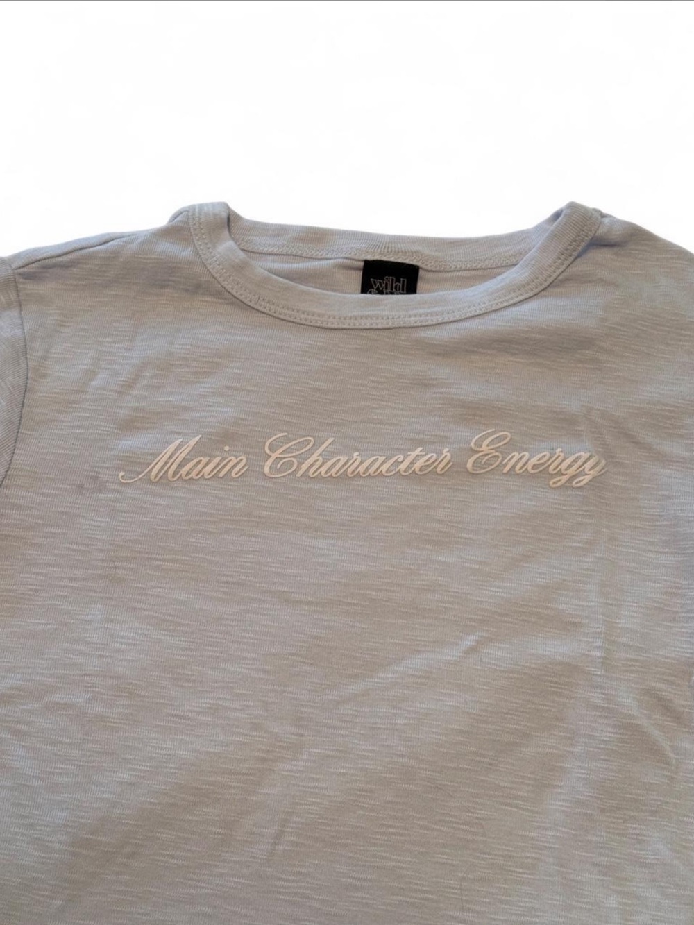 Light Blue "Main Character Energy" Baby Tee